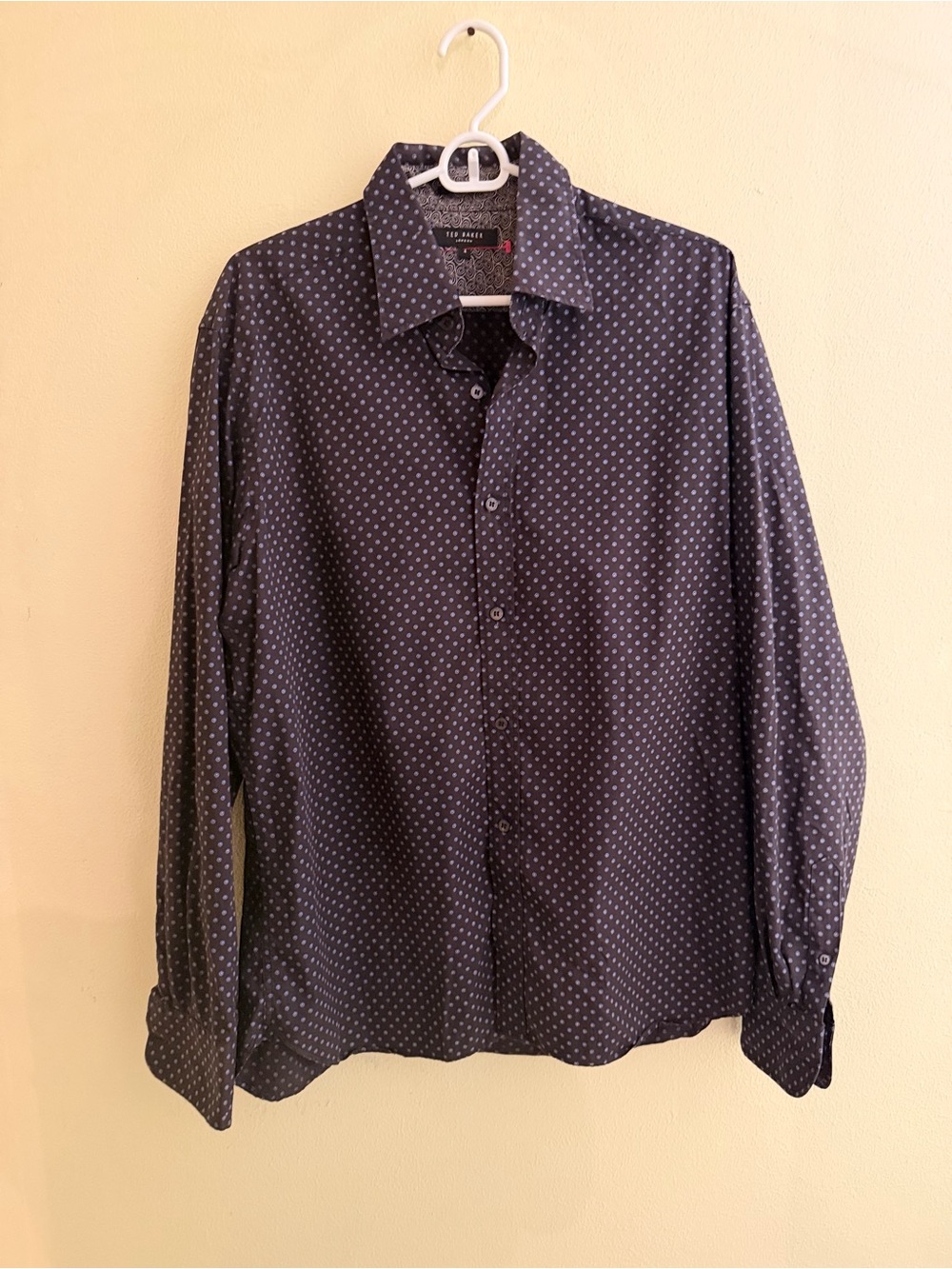 Ted Baker London Men's Size 4 (Large) Black Blue Geometric Dot